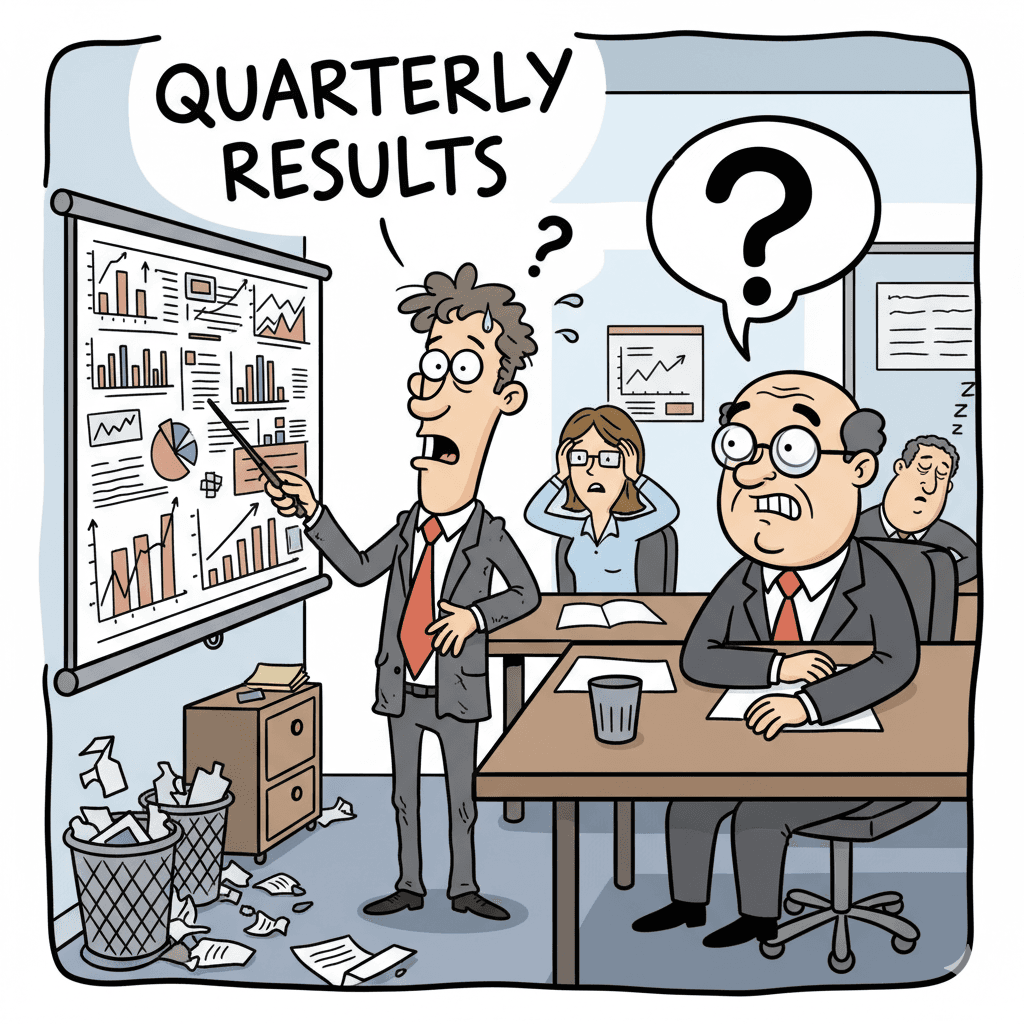 A manager reacting badly to a presentation built without feedback